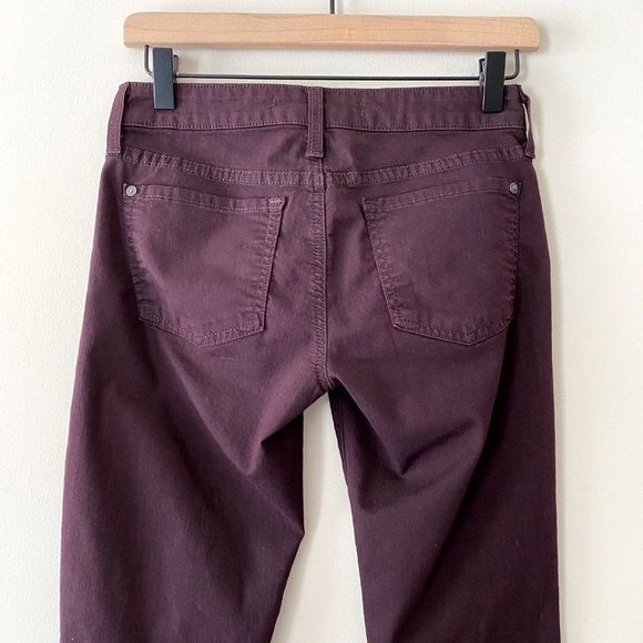 Vince Calgary Skinny Jean Mid Rise Ankle Zip Claret Burgundy Red 25 - Picture 4 of 10